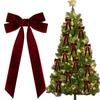 12PCs Velvet Bows Christmas Tree Decorations,Pink Large Velvet Bows Xmas Tree Topper Garland Ornament Rustic Velvet Wreath Bows