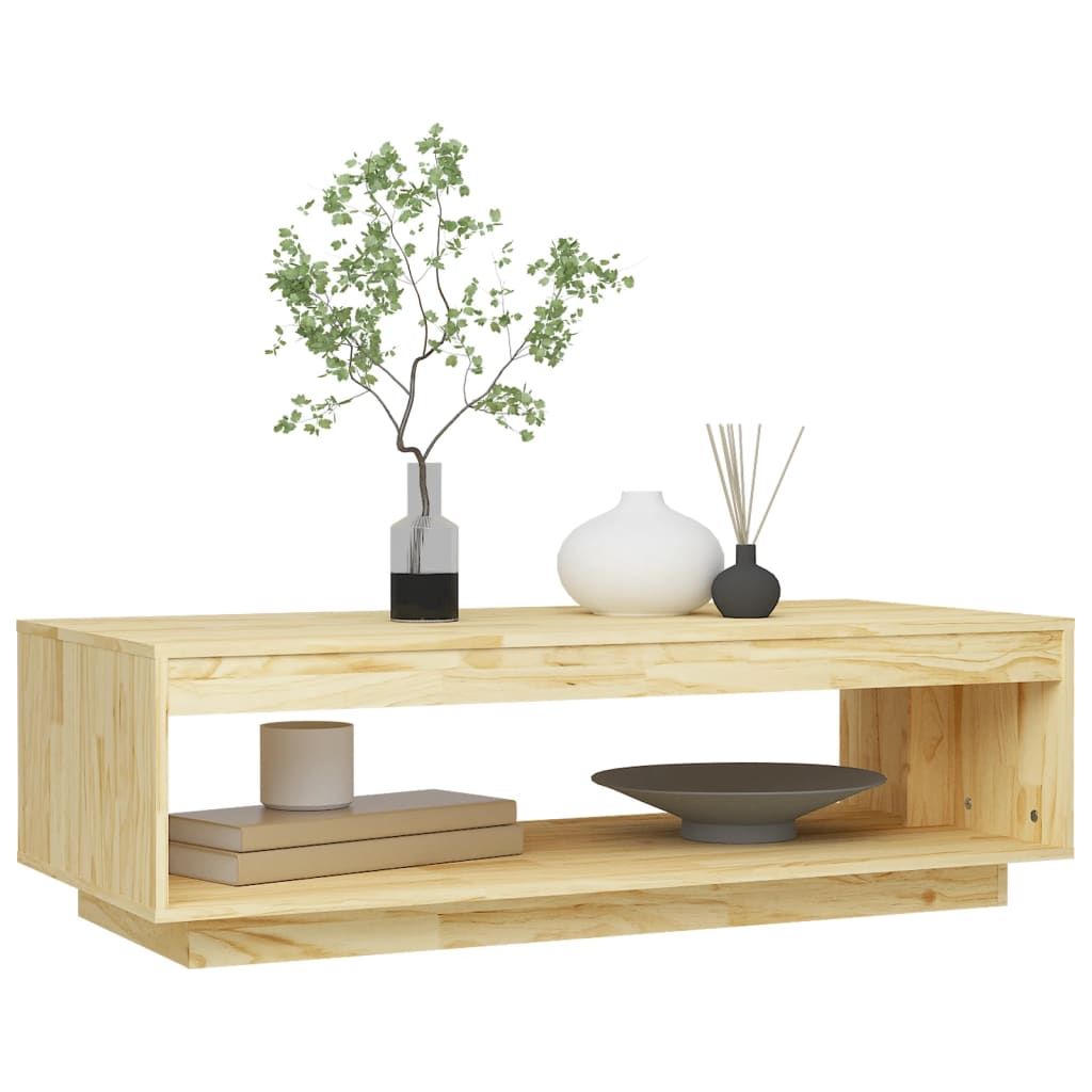 Wohnzimmer-Couchtisch, Beistelltisch für das Sofa, TV-Schrankspeicher, 110x50x33,5 cm aus massivem Kiefernholz