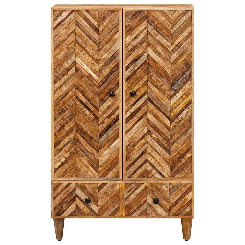 Storage Cabinet In Brown 60 X 33.5 X 100 Cm Solid Mango Wood