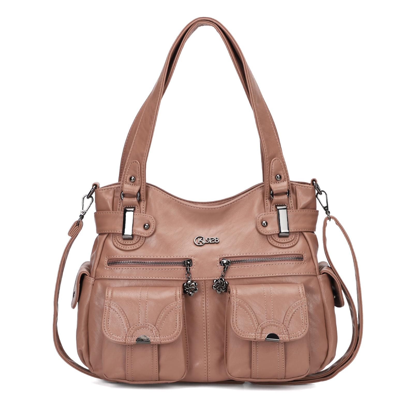 

Handbag Shoulder Bag Crossbody Bag PU Popular 3way Large Capacity Tote Bag A4 Compatible Crossbody Handbag Commuting Bag [KL928] Women s (Pink (5739))