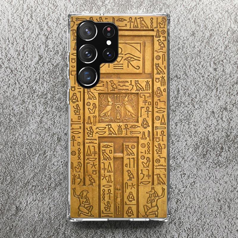 Egypt Nefertiti Anubis Ankh Pharaoh Phone Case For Samsung Galaxy S25 S24 S23 Ultra S22 Plus S21 S20 FE S10 + S25 Edge Soft Cove