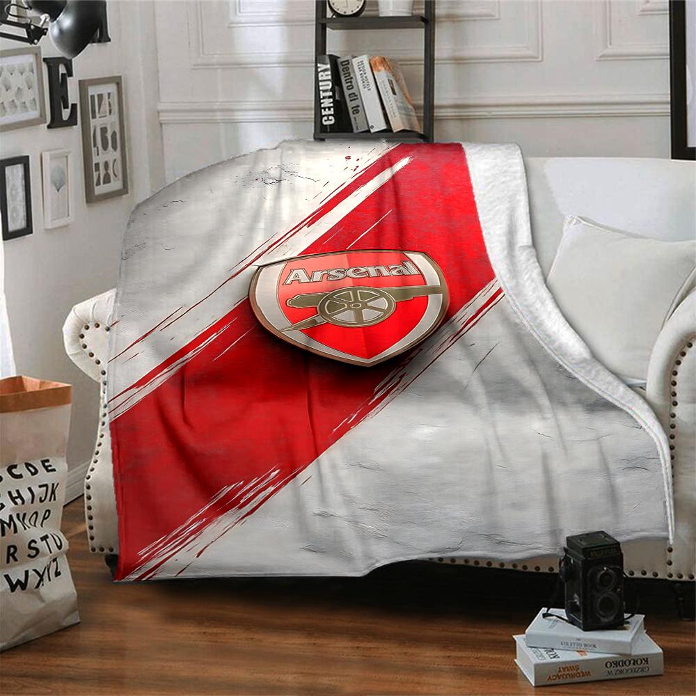 Arsenal Football Club Wappen Decken Flanell Bedruckt Atmungsaktiv Warm Überwurfdecke für Zuhause Büro Bettwäsche 0708a27
