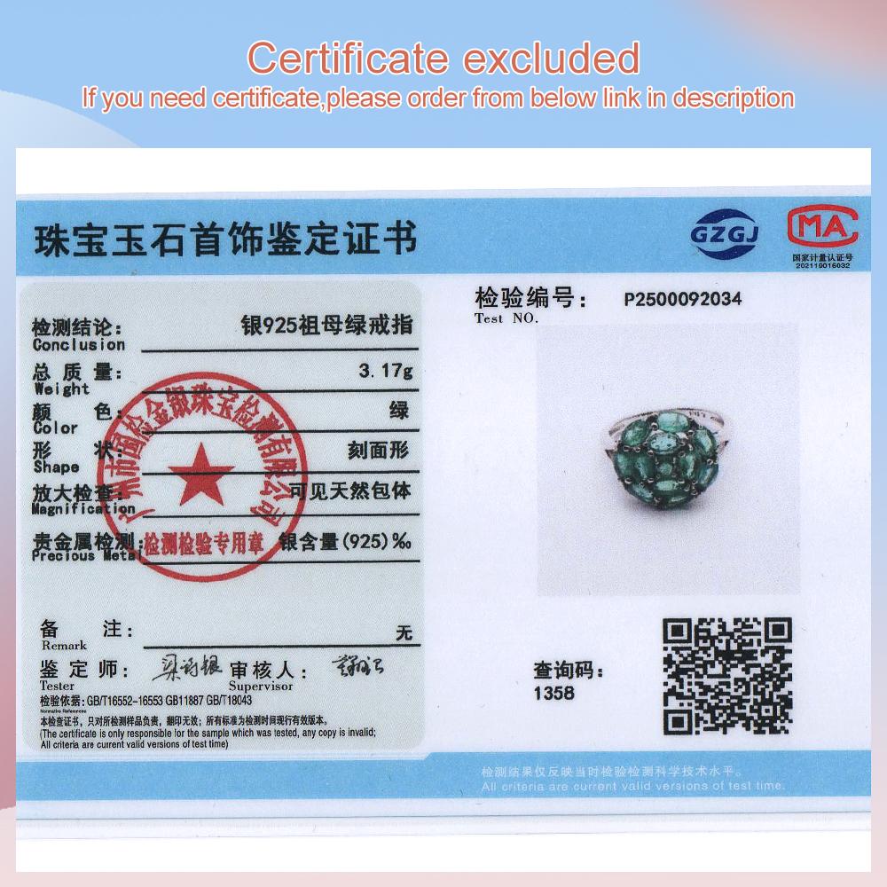 Light luxury 925 sterling silver ring real gemstone Natural oval zambia Emerald fine jewelry elegant and noble gift for women