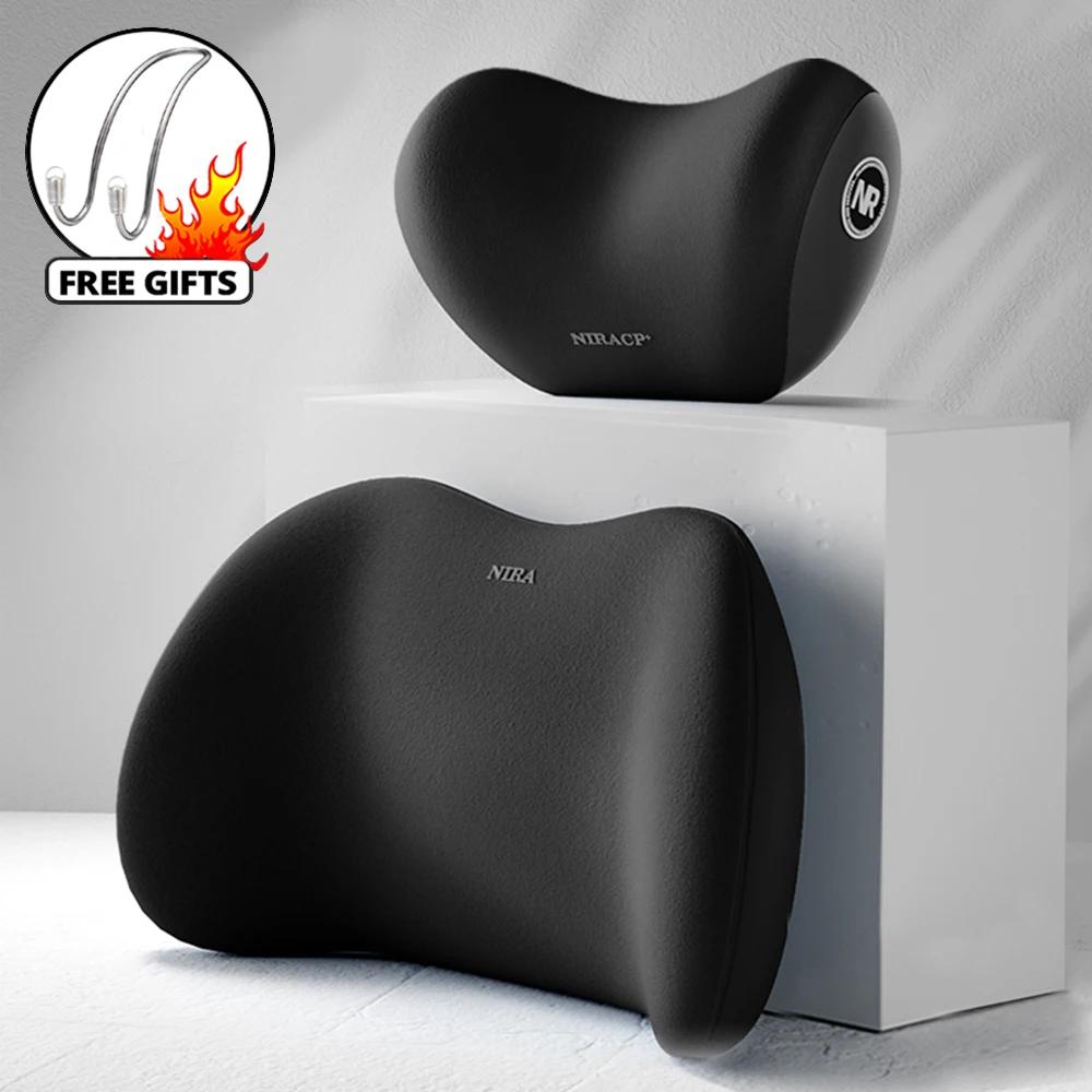 2Pcs Car Neck Headrest Pillow Rest Head Support Cushion Car Memory Breathable Travel Guard Car Lumbar Pillow Universal Car Supplies