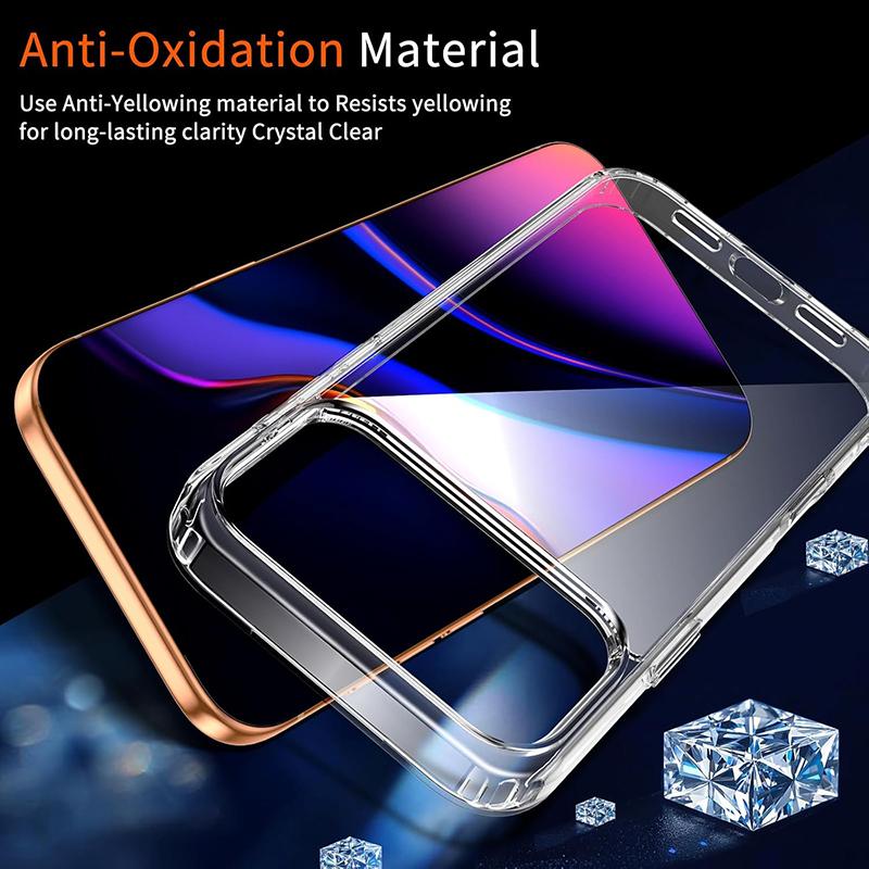 Luxury Hard Acrylic PC Case for iPhone 17 Pro Max Case Military Grade Clear Silicone TPU Phone Case for iPhone 17 Air 5G