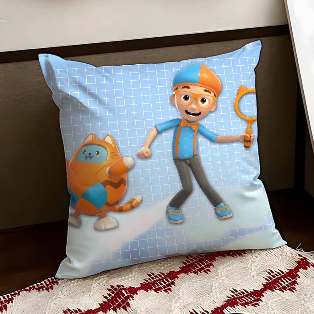 Anime BBlippi Cushion Cover Reversible Soft Durable Pillow Cover Home Car MultiScene Use for Daily Comfort