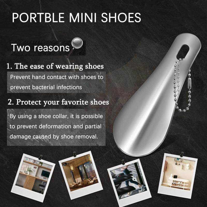 Three-colour 10cm Portable Mini Shoehorn Metal Durable Stainless Steel Fashion Keychain Shoehorn Accessories Shoe Helper
