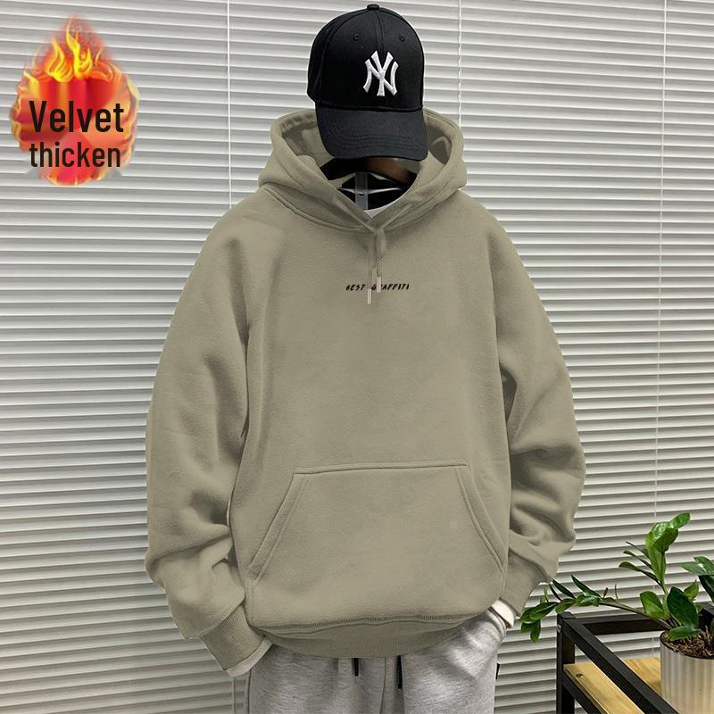 Herbst/Winter Neu Herren Amerikanischer Stil Kapuzenpullover Hoodie mit Samtfutter