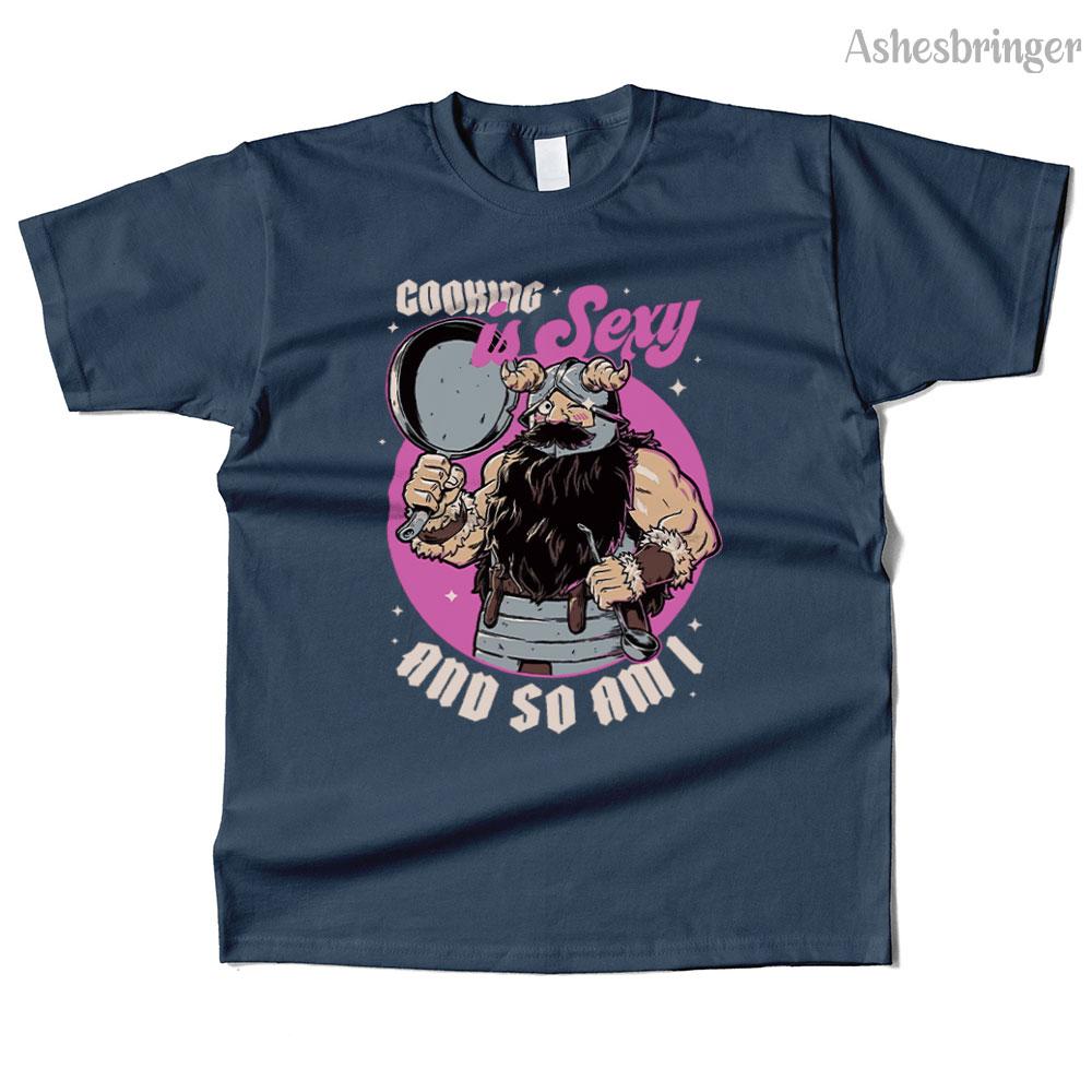 Mens Cotton Cooking Dwarf Graphic Funny T Shirt Street Casual Style Tee for Men and Women