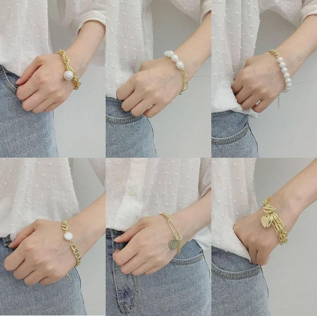 European & American Multi-Layer Baroque Pearl Bracelet Set - Retro Design for Mother's Day
