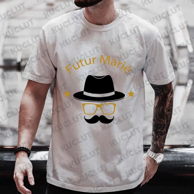 French Men Single Farewell Bachelor Stagparty Tees Future Team Groom Squad Evg Tops Groomsman Wedding Party T Shirt Short Sleeve