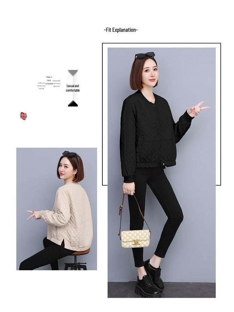 Women's Plaid Long-Sleeve Baseball Jacket, Spring/Autumn 2024 European Style Fashion.