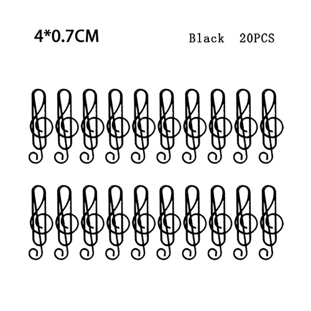 20PCS/Set Music Note Music Shape Paper Clips Metal Stationery Music Note Metal Paper Clips Durable Cute