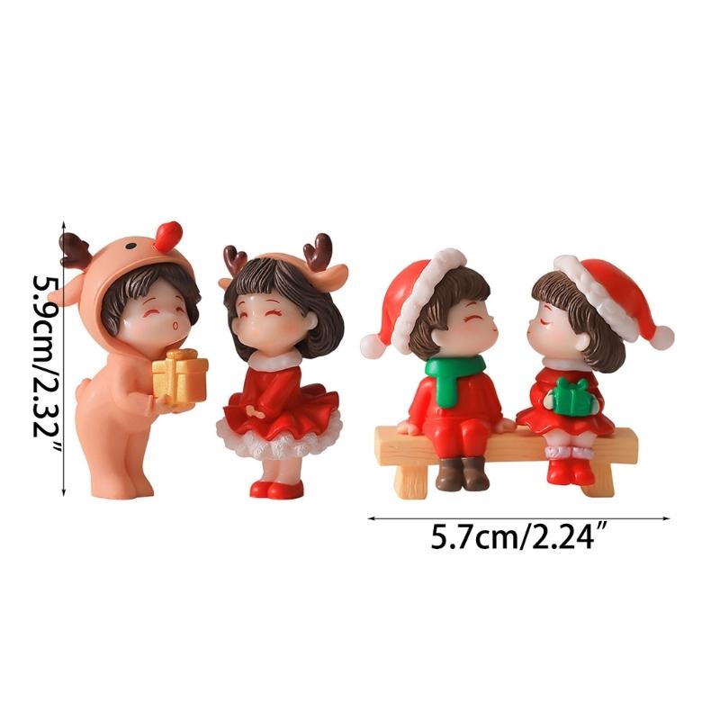 Christmas Couple Statues Perfect Holiday Gift and Decorative Figurines for Home Office Car Party Supplies