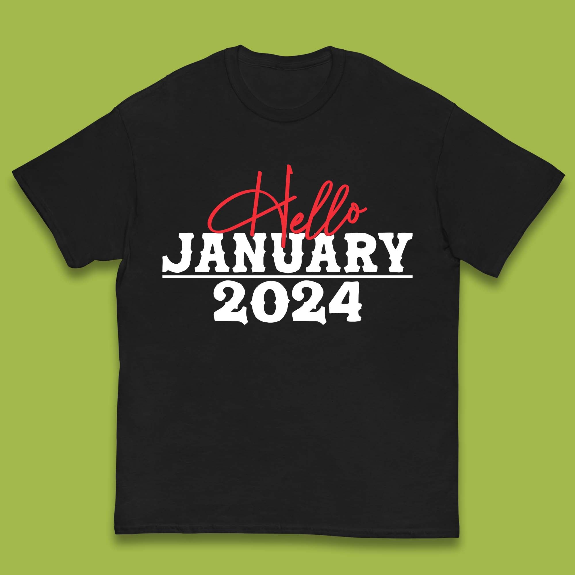 Hello January 2024 Kids T-Shirt 150