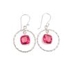 Pink Tourmaline Gemstone 925 Sterling Silver Jewelry Handcrafted Earrings 1.60" EE-60-17