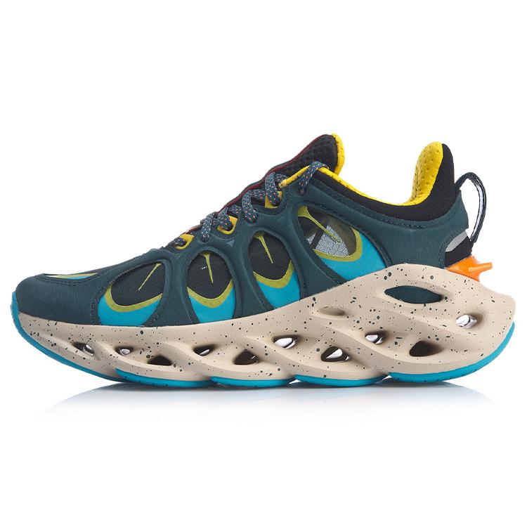 Li Ning Cushioning Breathable Cushioning Breathable Low top Running Shoes Women's Blue Orange ARHP226-6