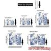 Set Of 2 Modern Curtains Blue Landscape Scene Fashionable Semi Decorations Home Decorative Curtain Light Filtering Made Polyester