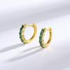 Female French Emerald Crystal Simple Square Zircon Earrings Niche Design High-End Earrings Ear Buckles