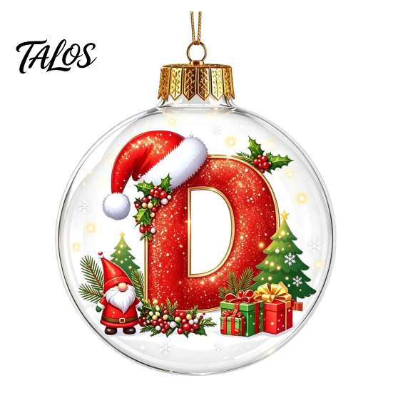 Acrylic Ornaments for Christmas Decoration 26‑Letter Ball Ornament, 3D Crystal Style Alphabet Festive Party Decor Accessories Hanging Pendant, Xmas