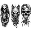 3pcs Temporary Tattoo Waterproof Long-lasting Body Stickers Wolf With Tentacles  And Ship Caged Bird For Arms Men Adults