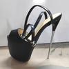 Luxury Women's Sandals 19cm Super Metal High Heels Summer Shoes Platform Sexy Strap Heeled Dance Stripper Fetish Shoes Ladies
