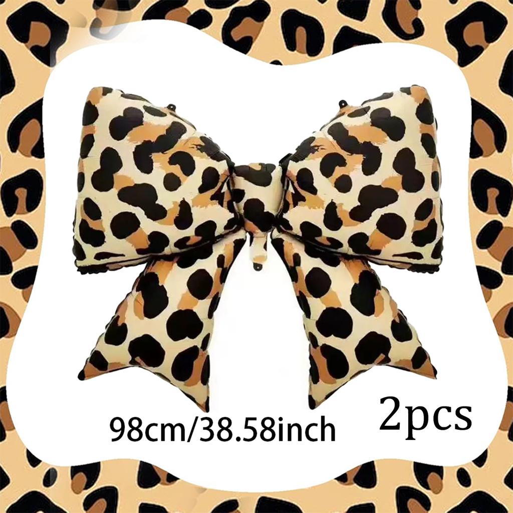 1/2pcs Matte Leopard Print Bow Balloons,for Bow decorations,birthdays,Valentine's Day,wild-themed Parties,and Girls' Nights