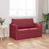 Sofa Bed in Wine Red 124 x 71 x 78 cm Faux Leather