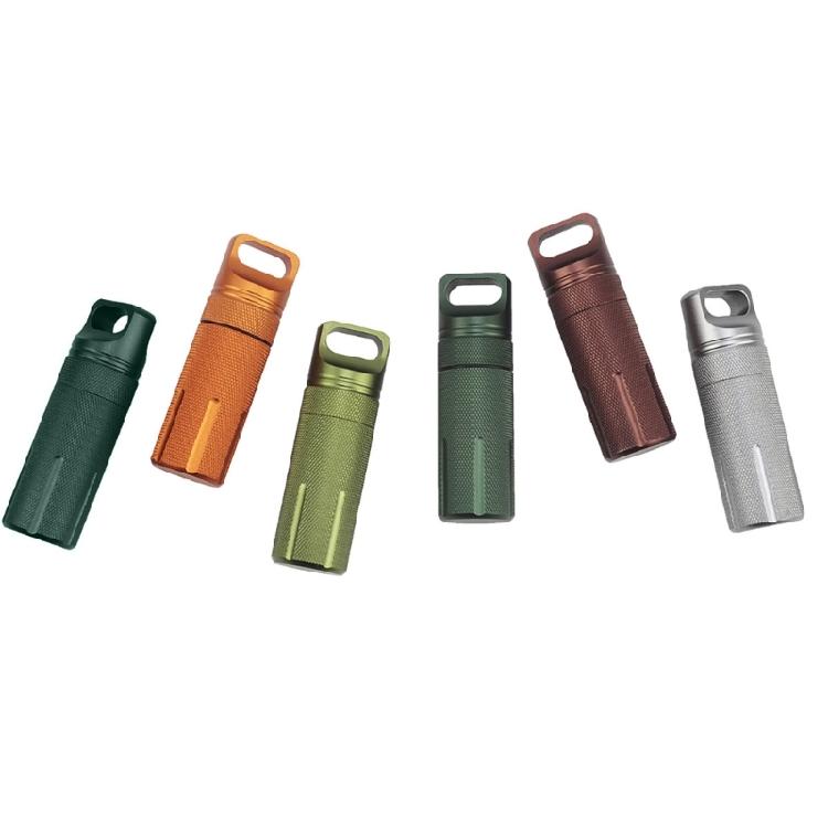 Aluminum Alloy Pills Box Waterproofs Medicine Box Case Keychains Holder Container Bottles Small Travel Medicine Bottle