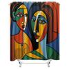 Colorful Abstract Shower Curtain, Modern Artistic Design For Bathroom Decor Available In Multiple Sizes (Multicolor)