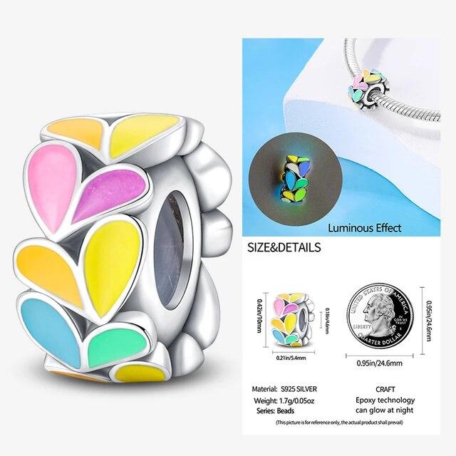 

Очаровательные бусины подходят для браслета для женщин, серебро 925 пробы, оригинальный светящийся бесцветный кулон из бисера, ювелирное изделие, подарок