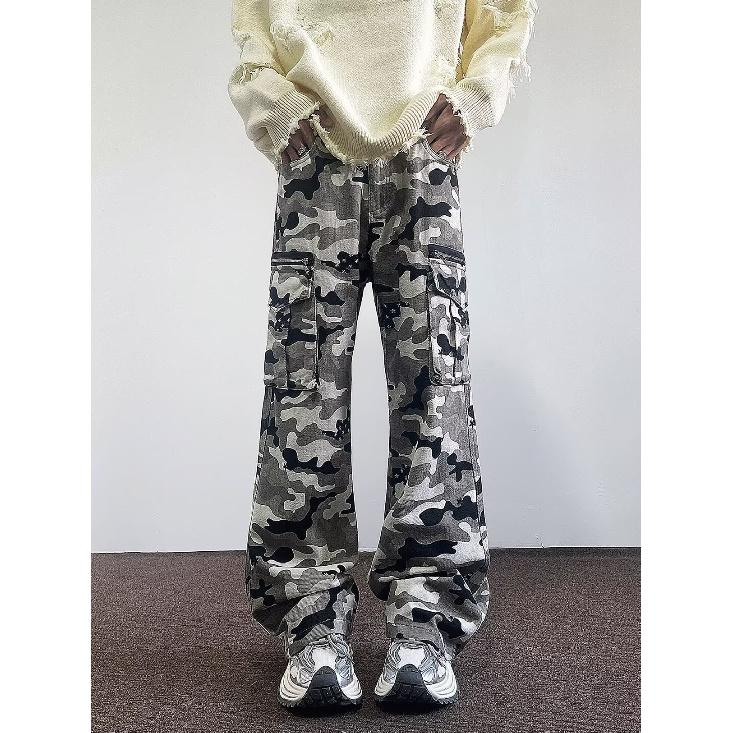 

Чоловічі джинси, джинси робочого одягу з декількома кишенями в американському ретро-стилі, чоловічі та жіночі вільні прямі повсякденні штани, модні 3XL