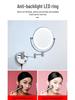 LED Bathroom Vanity Mirror with Folding Makeup Light - Wall-Mounted for Home & Hotel Use