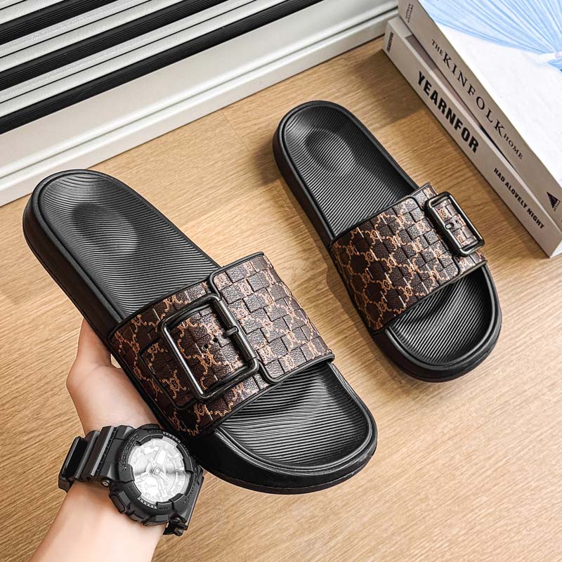 Herren Pantoffeln Sommer Outdoor Strand Pantoffeln Verstellbarer Riemen Weiche Dicke Sohle Rutschfest Lässig Herren Haus Duschschuhe
