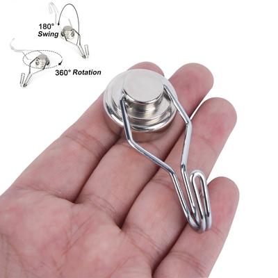 Strong Magnetic Hooks Hanger Neodymium Rotatable Hook Magnets for Wall Storage Decor Kitchen Organizer Banner Billboard Hanging