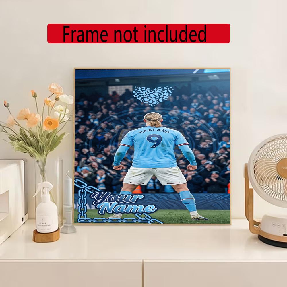 Haaland Personalized Name Round Diamond Painting Kit Diamond Embroidery Painting Rhinestones Mosaic Frameless Handwork Decoration Arts