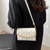 Chic Quilted Pattern Pu Shoulder Crossbody Bag Stylish Handbag For Everyday Use