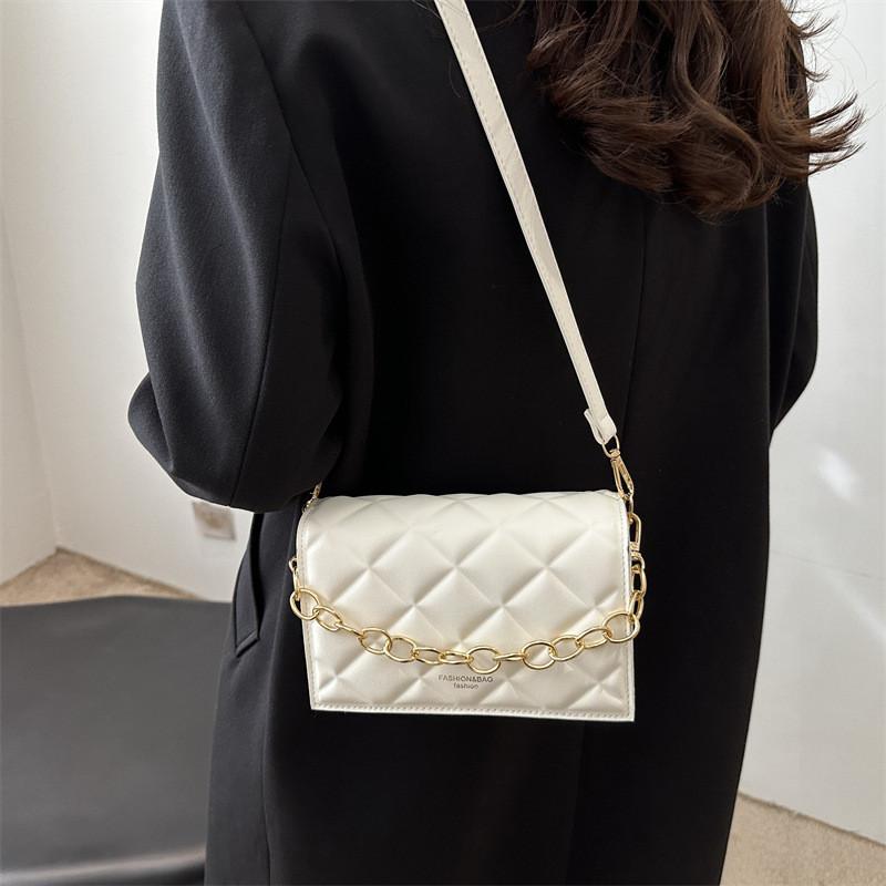 Chic Quilted Pattern Pu Shoulder Crossbody Bag Stylish Handbag For Everyday Use