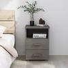 Day and Night - Day and Night HAMAR Bedside Table Solid Pine Wood Light Gray 40x35x62 Cm