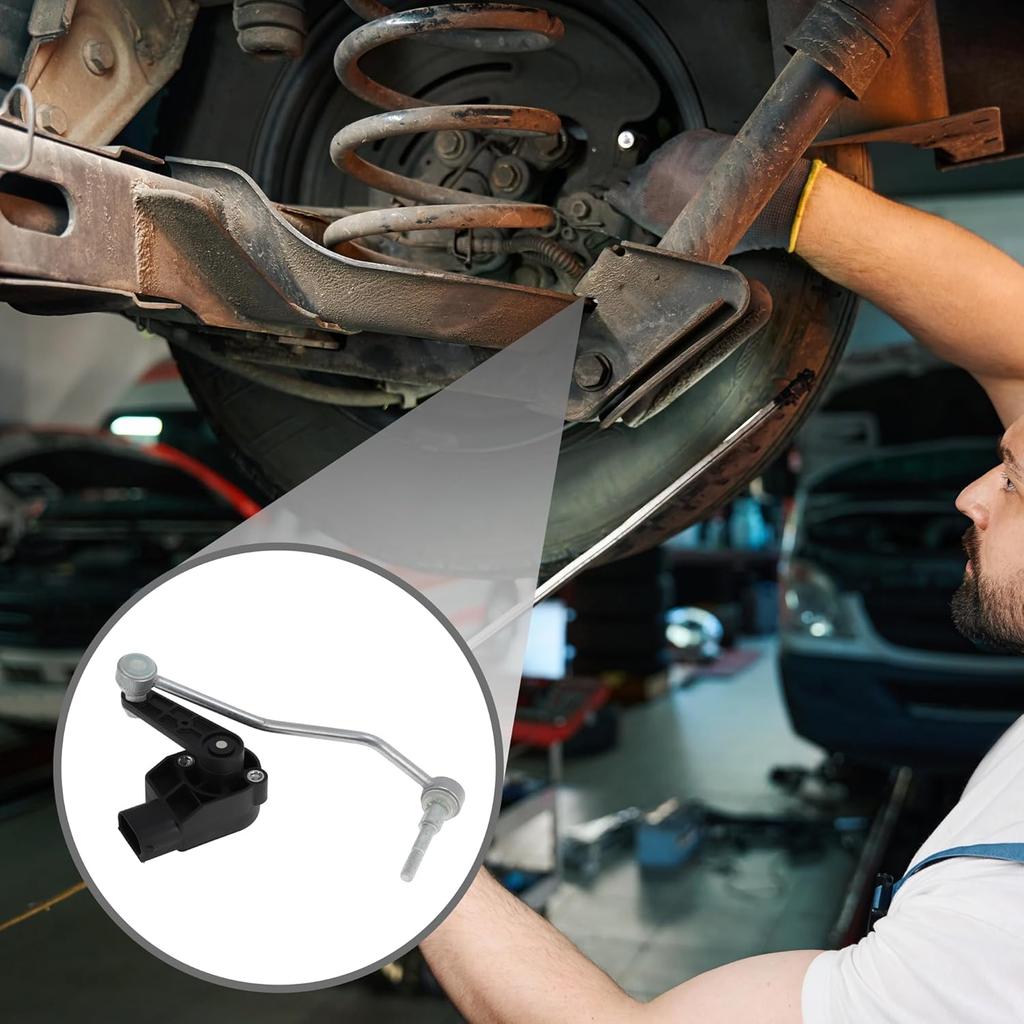 Air Suspension Ride Height Level Sensor No.3W0941286C - Car Front Right Headlight Level Sensor - for Bentley for Continental GT Metal Black - 1 Pc