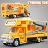 1:28 Diecast Luxury RV Recreational Vehicle Car Model Metal Camper Van Motorhome Touring Car Model Sound and Light Kids Toy Gift