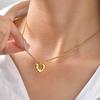 Women'S Simple Niche Love Clavicle Chain, Stainless Steel Twist Chain Heart Necklace Gold, Jewelry Nc-2404