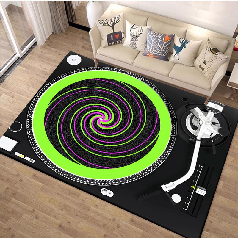 1PC Vinyl Disc Player Pattern Rug Carpets for Bedroom Living Room Sofa Music Mat Creative Door Mat Cloakroom Home Decor Gifts
