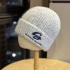 Face-showing Small Woolen Hat for Women Korean Style Outdoor Warm Letter Embroidered Knitted Hat Baotou Cold Hat