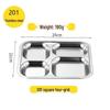 Handun 201 Stainless Steel 4-Compartment Kids Lunch Tray