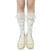 Chaussettes Dentelle Mi-Mollet pour Femmes avec Accent Ruban Style Décontracté Paire pour Tenue en Superposition Style Quotidien
