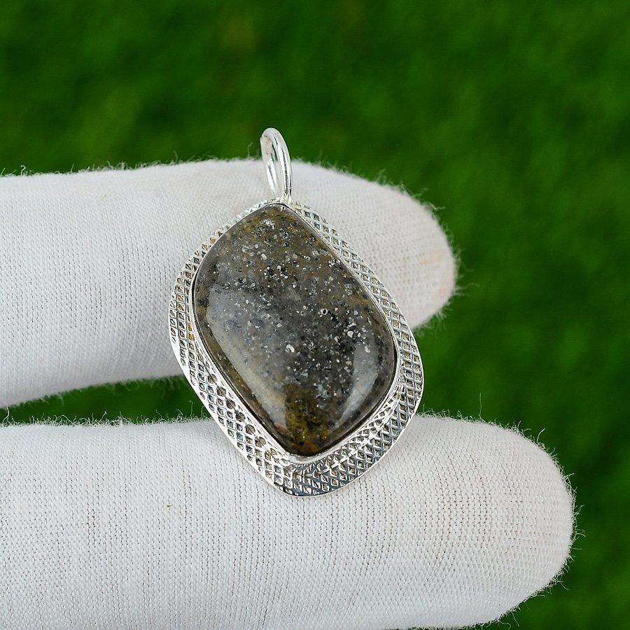 Marquise Black Sunstone Gemstone Sterling Silver Bezel New Wife Pendant Jewelry