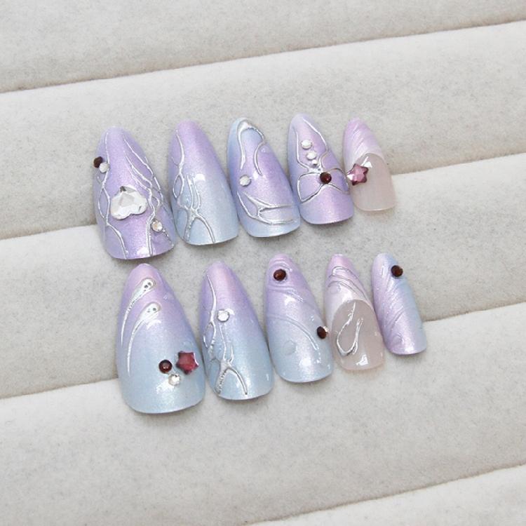 Almond Nail Tips Fake Nail Glues On Nail Stick On Nail Press On Nail Artificial False Nail for Womens and Girls