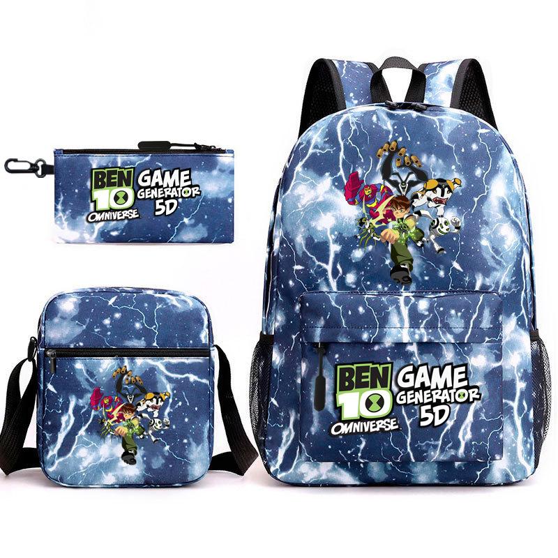 New Hacker Junior Starry Sky School Bag Three-piece Set 10 Heat Transfer Personalized Backpack Leisure Bag