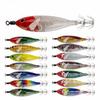 2Pcs Artificial Bait Squid Trolling Lure Luminous Material Glow-in-the-dark Shrimp Lure 8cm Length Horizontal Squid Lure